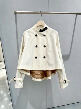 ANN ANDELMAN Cape-Style Short Trench Coat